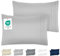DREAMZIE Kissenbezug 40x60 Grau 2er Set Premium Mikrofaser mit Stickmuster Oeko-TEX Zertifiziert - Kopfkissenbezug 40x60 Weich