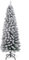 COSTWAY Albero di Natale Slim 120/150/180 cm, Albero di Natale Artificiale Innevato con 240/328/460 Rami e Supporto Metallico Pieghevole, per Piccoli Spazi, Decorazione per Casa e Feste (150 cm)