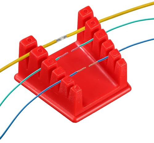 2pcs Soldering Station Clamp, Soldering Clamp Holder Soldering Iron Wire Holder No Hands Soldering Wire Clip Holder with 5 Slots Magnetic Base Suitable for Various Size Wire(Red)