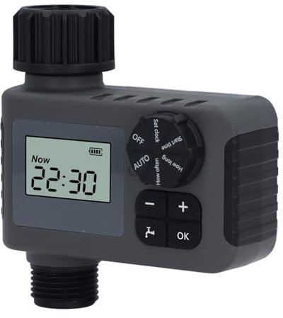 Timer Irrigatore 1 Zona, Timer Rubinetto Nh3/4In A Una Uscita, Intelligente Programmabile per Irrigazione Prato, Irrigazione A Goccia per Vasi, Cortile, con Ampio Display Lcd