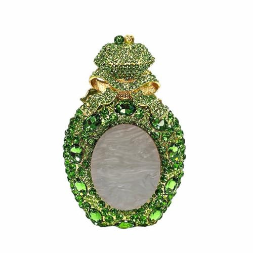 DEBIMY Vintage Women Perfume Bottle Rhinestone Bag Elegant Bow Crystal Clutch Diamond Evening Bag for Wedding Party Prom, Green