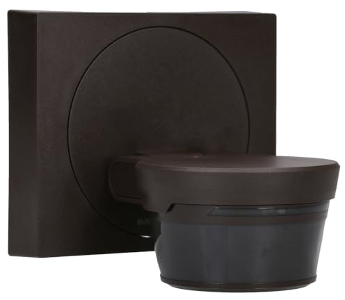 Busch-Wächter Pro Set: Busch-Jaeger 6851/22-131 220° BT | Bewegungsmelder mit Steuerung via Bluetooth App flexible Montage + 6851/DR-131 Designrahmen Braun