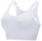 Litherday Sport BH Damen Starker Halt Push Up Yoga Sports Bra Ohne Buegel mit Abnehmbar Gepolstert Verstellbar Träger für Fitness Lauf Jogging Weiß XL
