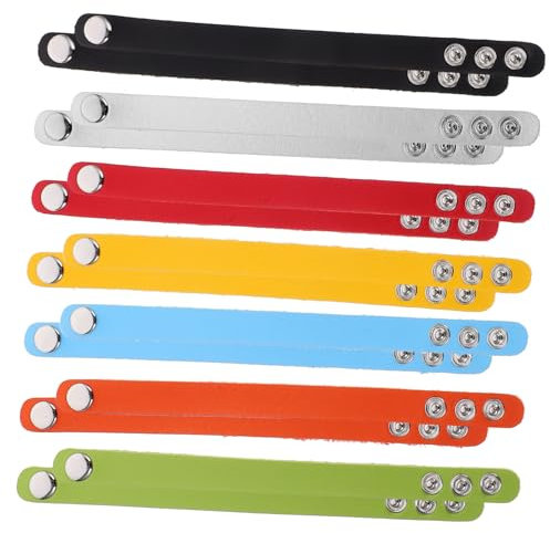 VILLFUL 14stücke Blanko Lederarmband Gravurarmband Verstellbar DIY Aromband Dekoratives Armband Für Anlässe