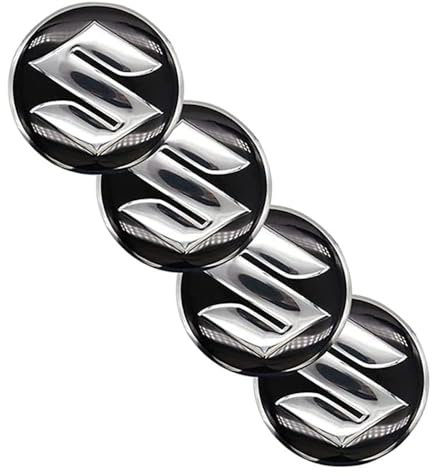 ZHOUFUDA 4 Pièces Enjoliveurs de Roue pour Suzuki 56mm, Enjoliveur de Voiture, Cache Moyeu Centre de Roue, Bouchon de Jante, ABS Accessoires Voiture
