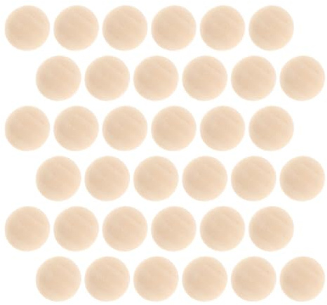 Halbrunde 100 Stück Holzperlen Bemalbar für Selbstgemacht Bastelarbeiten | Naturholz, Kleine Dekorative Perlen für Schmuckherstellung und Kunstprojekte, Beige, Fein Verarbeitet