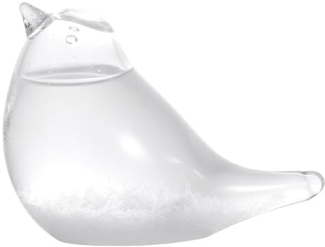 Sturmglas Vogel aus Hochborosilikatglas als Tischdekoration | Wetterglas mit Barometer, für Zuhause und Büro, Geeignet zu Geburtstag und Weihnachten
