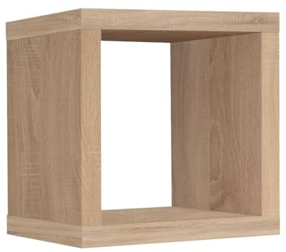 FURNARO Regalwürfel Cube Wandregal in Eiche sägerau B/H/T: 40x41x40 cm