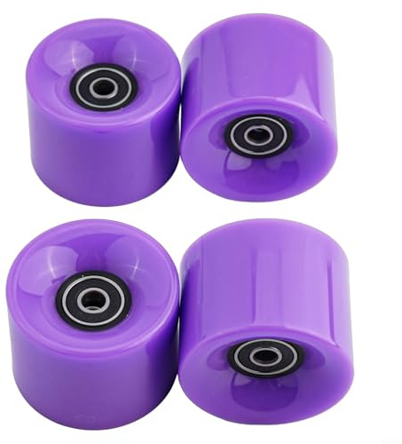 Nexbrill 4 Stück 60 x 45 mm 78A PU Skateboard Longboard Rollen Set mit ABEC-9 608RS Kugellager und Abstandshalter, geeignet für Standard-Skateboards, für Cruiser Boards und Short Boards (lila)
