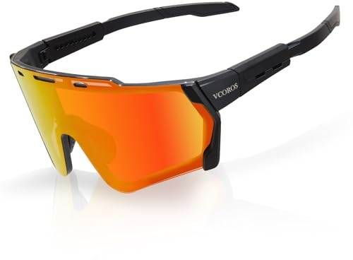 VCOROS Fahrradbrille Magnetische Herren Damen YL728 Fahrradbrillen für Rad | Sportbrille Winddicht UV400 TR90 Rahmen Verstellbarer Brillenbügel Sonnenbrille Schnelle Brille für Radfahren