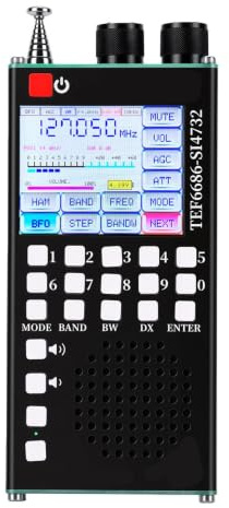 Odorkle Récepteur Radio Micro Double Système, avec TEF6686 SI4732, FM AM SSB Air Band Bluetooth 5.0 écran Tactile, pour L'exploration Radio Toutes Bandes