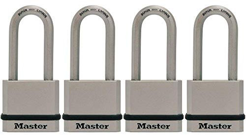 Master Lock M530XQLHCCSEN M530XQLH Magnum Vorhängeschlösser aus massivem Stahl, gleichschließend, 4 Stück, Sortiert