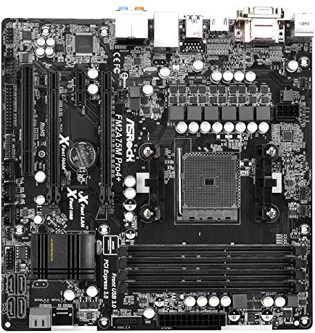 Asrock FM2A75M Pro4+ Mainboard Sockel FM2+ (16x PCI-e 3.0, AMD A75, 4x DDR3 Speicher, 6x SATA III, VGA, DVI-D, HDMI, 4x USB 3.0) retail