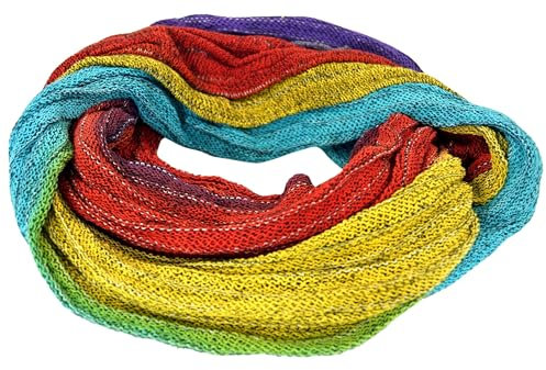 GURU SHOP Weicher Loop Schal/Stola, Magic Loopschal, Weste - Regenbogen, Herren/Damen, Baumwolle
