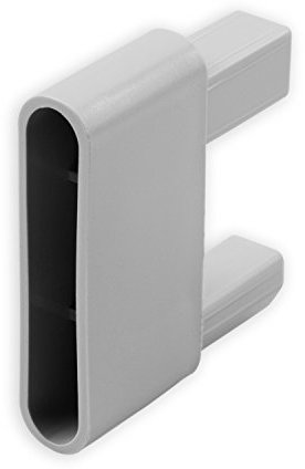 DIWARO® 1 Paar Endstabgleiter | Größe 60mm x 28,8mm x 13,6mm | Farbe beige, braun, grau oder weiß | Material Kunststoff | für Endleiste, Endschiene, Winkelendschiene | Rollladenpanzer grau