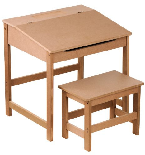 Premier Housewares Children's Desk and Stool Set - Natural