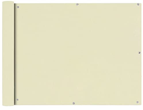 vidaXL Balkon Sichtschutz 90x600cm Creme Balkonverkleidung Balkonbespannung