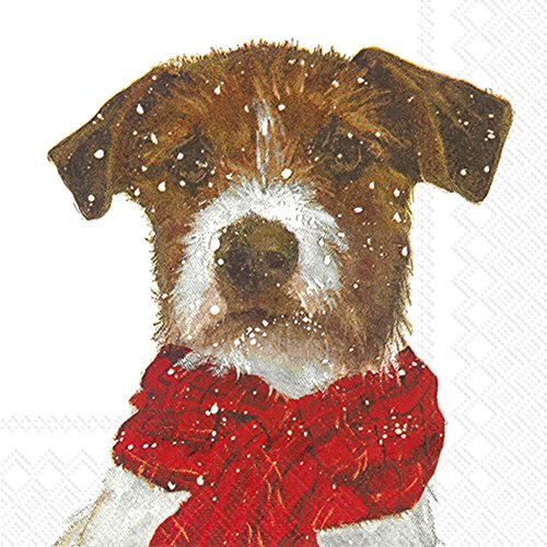 Ideal Home Range L744800 Christmas Lunch Napkins, Paper, Archie Dog