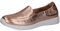 CAPRICE Damen Slipper aus Leder Flach, Metallisch (Roseg.Met.Deer), 37 EU