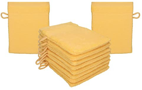 Betz Premium Lot de 10 Gants de Toilette en éponge lavettes pour Le Visage en 100% Coton Gant de Toilette pour bébé (Jaune Miel)