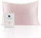 RUIPTSKE Taie d'oreiller en soie naturelle, hypoallergénique, 22 mommes, 100 % soie, 600 fils avec fermeture éclair (rose, 50 x 75 cm)