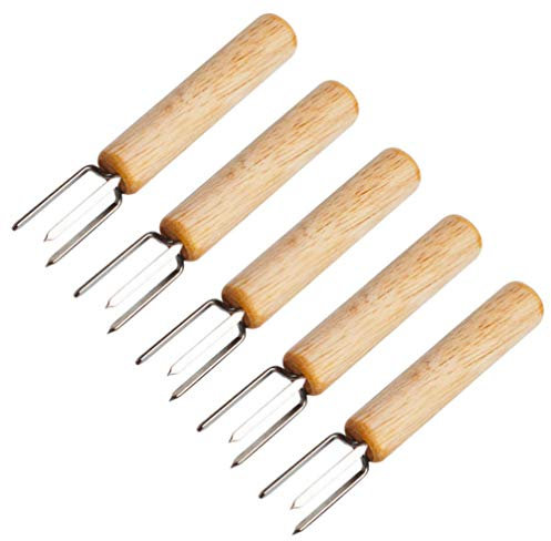 5 Pièces Porte-maïs en Métal Fourchette De Camping Bâtonnets à Rôtir Fourches à Épis De Maïs Poignées De Maïs Porte-épis De Maïs en Métal Support De Maïs Doux Tige De Maïs Moxa