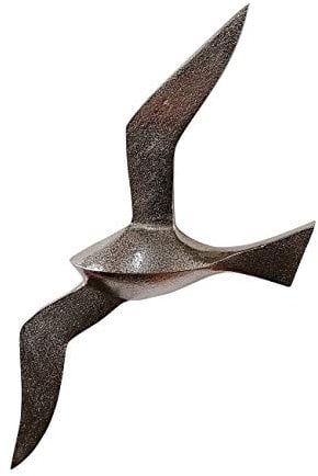 MichaelNoll Vogel Vogelschwarm Flügel Wanddekoration Silber Aluminium Metall Deko Dekoration - Wanddeko Modern für Wohnzimmer, Küche und Schlafzimmer - XXL 82 cm