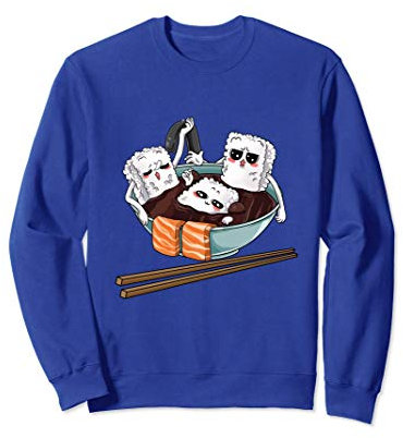 Sushi Soya Pool Riz Baguettes Baguettes Saumon Poisson Japon Sweatshirt