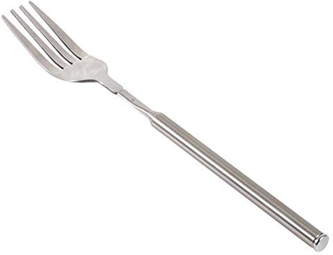 Ausziehbare Gabel, Teleskop Ausziehbare Gabel BBQ Dinner Fork Obst Dessert Edelstahl Besteck für Hot Dogs Gemüse