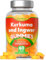 Turmeric Gummies with Black Pepper & Ginger 3215mg | Natural Peach Flavour Vegan Curcumin Supplement | 60 Vegan Gummies | Tablet Alternative | by Horbaach
