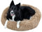 ZOLLNER kuscheliges Hundebett rund, Donut 80 cm, waschbar, Hellbraun