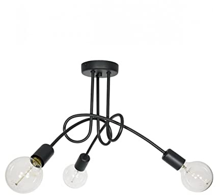 Light-Home Edison Deckenbeleuchtung Lampen Deckenlampen - Deckenlampe Industrial für Wohnzimmer Schlafzimmer und Esszimmer aus Metall - Pendelleuchte 3-Flammig - Graphit
