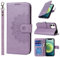 ELTEKER iPhone 12 Mini Hülle - Eleganter Leder Schutz mit Magnet Verschluss und 3 Kartenfächern, Violett