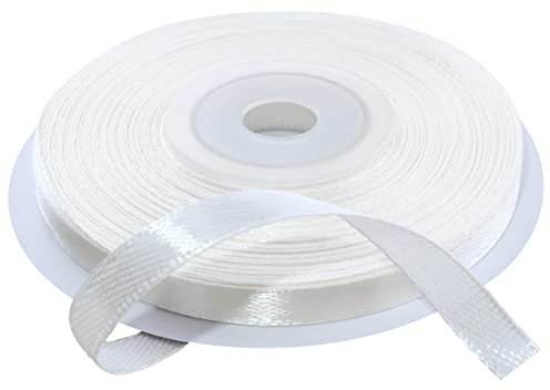 AERZETIX - C55606 - Rolle satinband 6mmx25m - farbe helle creme - verpackungsband für geschenke für dekoration zeremonie hochzeit geburtstag party - aus polyester