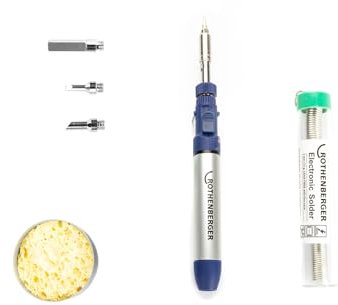 Rothenberger Butane Soldering Iron | Multi-Purpose Kit | 4 Tip Cordless Torch | Premium Grade
