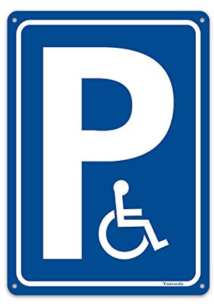 Cartello di parcheggio per disabili, 25 x 35 cm, in robusto alluminio con protezione UV, parcheggio solo per sedie a rotelle