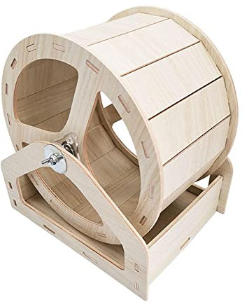Milageto Laufräder für Hamster aus Holz, rotierendes Rüttelrad für kleine Haustiere, Igel, Chinchilla, Ratte, leise Rolle, Hamster-Übungsrad, Zubehör