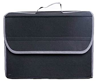 RUFD Auto Kofferraum Organizer für Dacia Dokker/Duster/Jogger/Lodgy/Logan/Sandero/Solenza/Spring, Faltbarer Lagerung Zusammenbruch Tasche Weiche Filz Aufbewahrungs Box,A Black-S