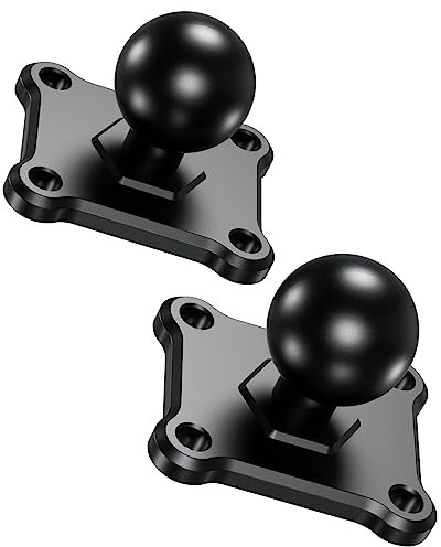 BRCOVAN 2 Stück, 1'' Kugelhalterung mit Aluminiumlegierung 4-Loch-AMPS Quadratische Plattenbasis, Kompatibel mit RAM Mounts B Größe 1 Zoll / 2.54 cm Kugel Doppelsockelarm