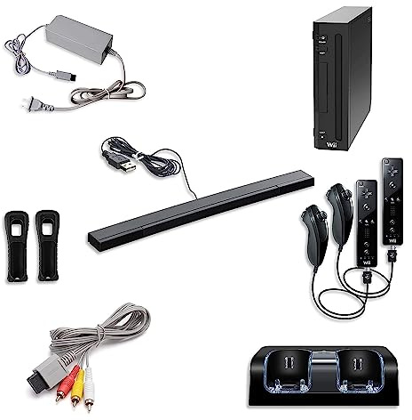 Nintendo Wii Console, Black Premium Bundle (Renewed)