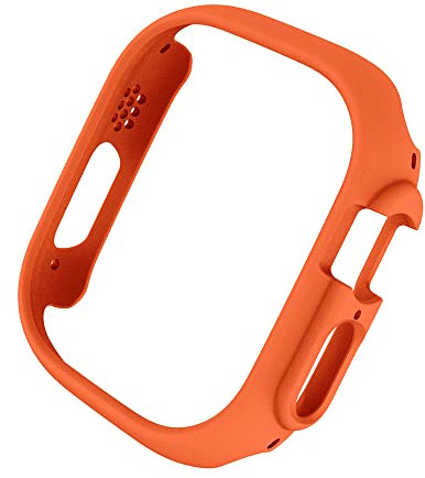 MURVE Matte Abdeckung für Apple Watch Serie 7/8 41 mm 45 mm schützender Stoßfänger harter PC-Rahmenschutz für iWatch Series8 Pro/Ultra 49 mm (Farbe: Orange, Größe: 45 mm für Serie 8)