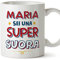 Mugffins Tazza Personalizzata in ceramica per SUORA donna 11 oz / 350 ml - In italiano - Sei Super - Idea regalo per compleanno, anniversario, natale, laurea
