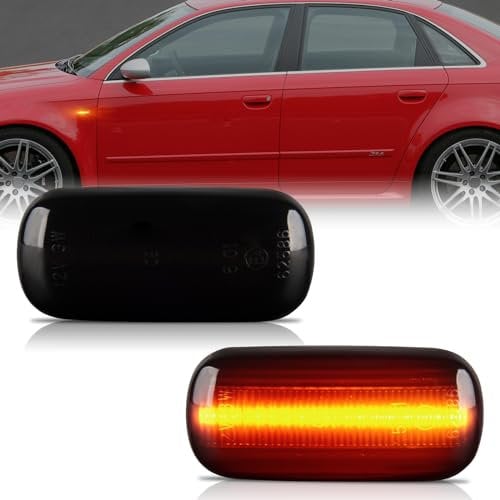 OZ-LAMPE LED Blinker Seitenblinker für Audi A3 S3 8P A4 S4 RS4 B6 B7 A4 B8 A6 S6 RS6 C5 C7 A8 D3 TT 8J Roadster, Blinker mit Canbus Fehlerfrei, Schwarz