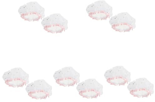 5sets Waterproof Satin Bathing Cap for Face Wash Double-layer Shower Cap Individual Hair Protection Hand/machine Washable Comfortable for Home Use 2pcs*5