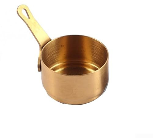 Zoegneer Mini casserole à sauce en acier inoxydable 304 de 100 ml, résistante aux hautes températures, antiadhésive, petite casserole à lait (doré (100 ml)