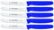 Giesser Messer Tomatenmesser Brötchenmesser Tafelmesser 11cm mit Wellenschliff 3mm - 5er Set (Blau)