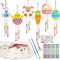 Aurasky Ostern Windspiel Bastelset Kinder 12 tlg, Ostern Basteln, Osterhase Osterküken Karotte Ostereier, Holzanhänger zum Bemalen, Klangspiel für Osterdeko Frühling Jungen Mädchen