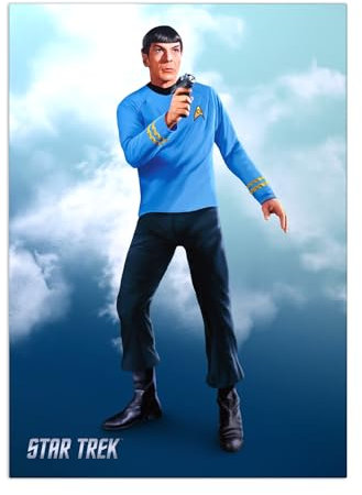 Displate Offiziell Star Trek MetallPoster Magnetische Befestigung Inklusive Lizenziert Bilder Hochwertiges Poster TOS Crew Spock Poster 45 cm x 32 cm
