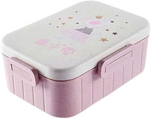 TEmkin Bento Box portatile per stoviglie per microonde, contenitore per alimenti, per ufficio scolastico, simpatico cartone animato per il pranzo (B)