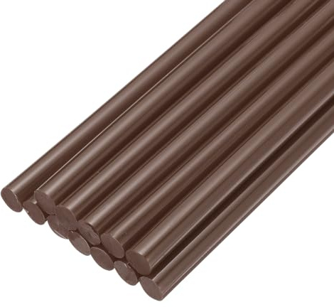 sourcing map Mini-Heißklebesticks für Heißklebepistole, 7 mm x 200 mm, Braun, 12 Stück